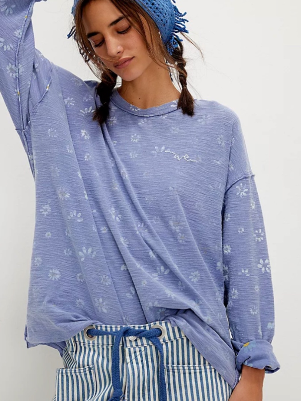 Free People We The Free Backyard Tee in Blue Combo